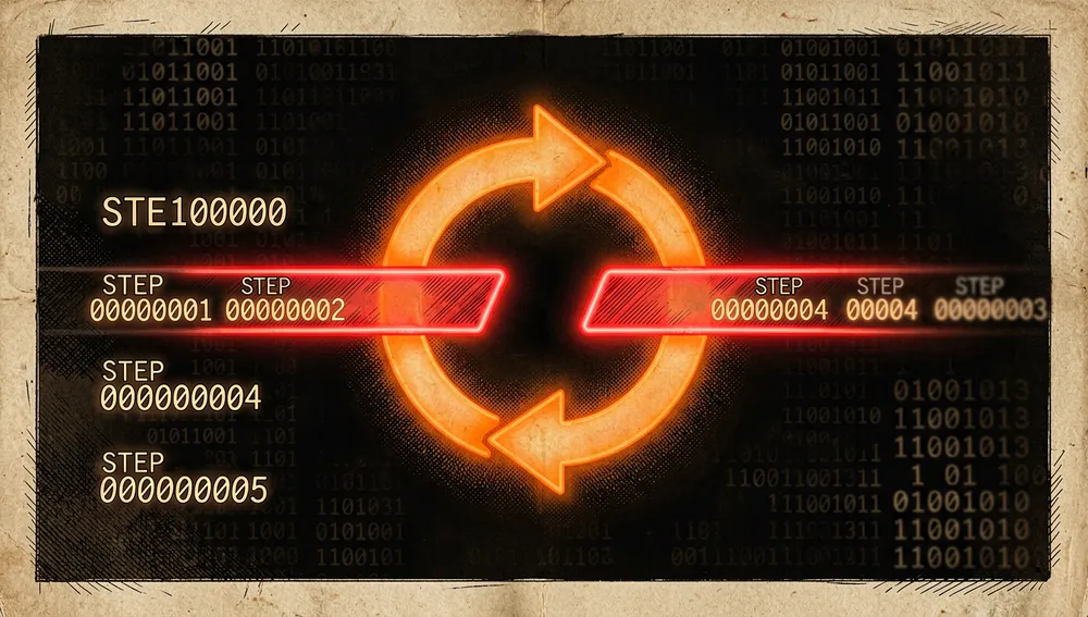 Eine GitHub-Repository-Profilseite, neu interpretiert in einer dunklen Cyberpunk-Oberfläche, mit einem Sternzähler in Neongelb, einem Fork-Zähler in Cyan und einer Zeitleiste mit leuchtenden Meilenstein-Knoten.