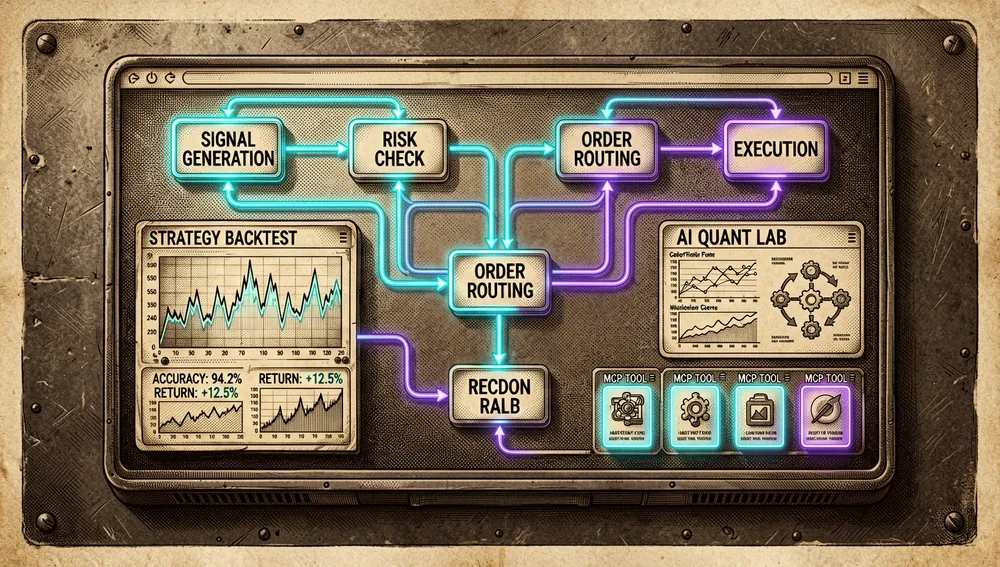 Editor visual de nodos y AI Quant Lab de Fincept Terminal: paper-trading, brókers y descubrimiento de factores