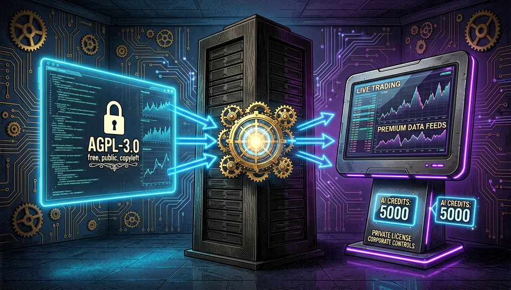 Modelo comercial de doble edición: núcleo abierto AGPL-3.0 frente a la edición Enterprise