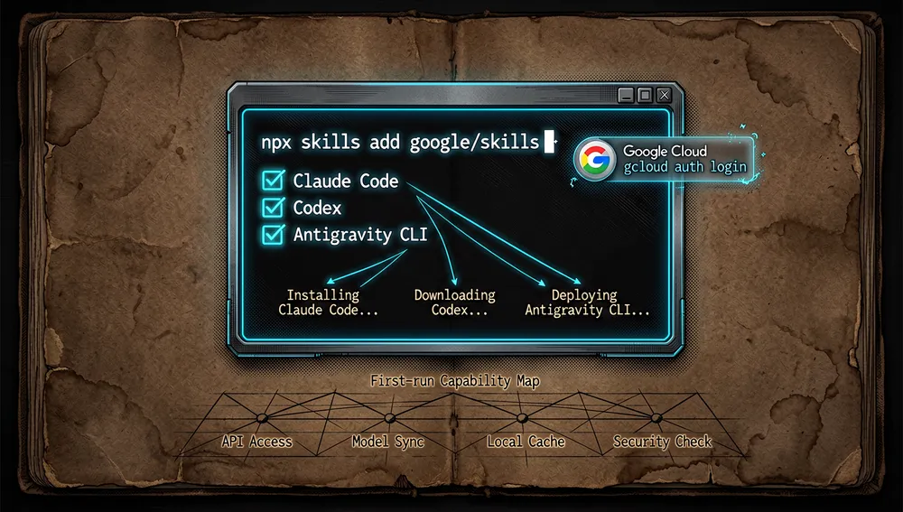 Mapa del ecosistema de skills de Google: android, dart, flutter, firebase, genkit, maps y el marketplace google-plugins