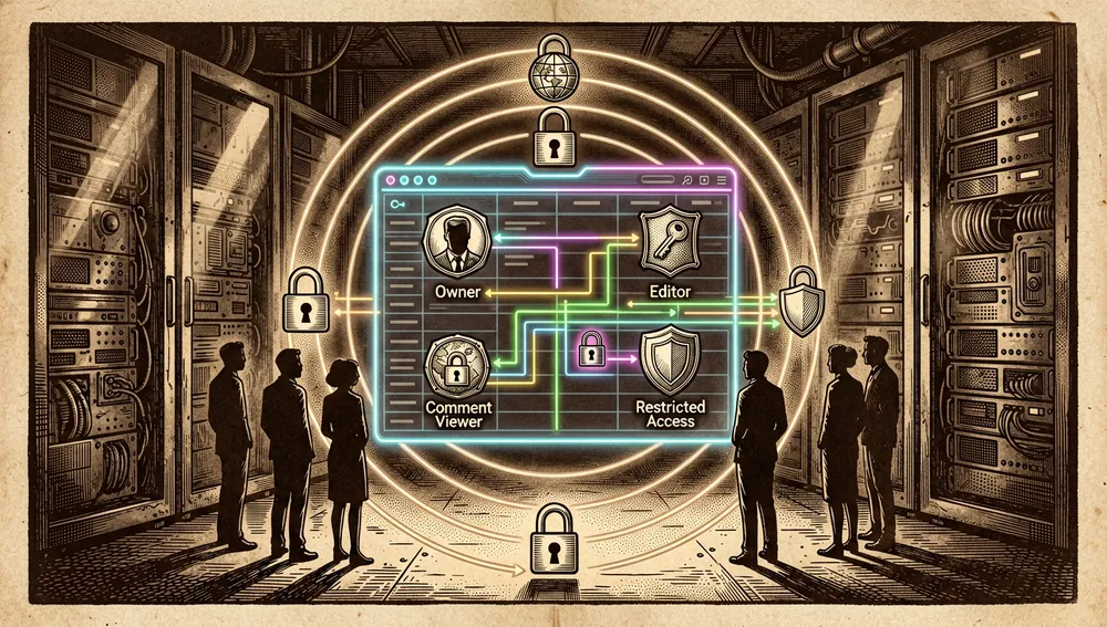 Una ilustración cyberpunk oscura sobre el ecosistema de app store de automatización para una base de datos de hoja de cálculo, un nodo central de hoja de cálculo emite líneas de automatización pulsantes hacia tres categorías: integraciones de chat mostradas como burbujas de mensaje neón e iconos de notificación, integraciones de correo mostradas como sobres brillantes y símbolos abstractos SMTP/AWS SES, e integraciones de almacenamiento mostradas como cubos de nube flotantes y cilindros de almacenamiento estilo S3/GCS/Minio