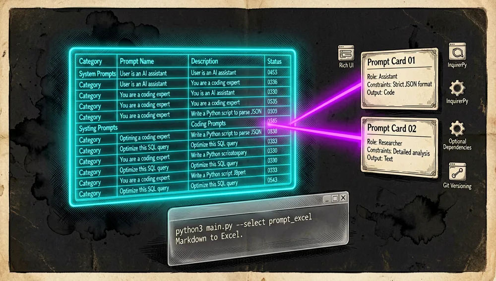 Una visualización cyberpunk oscura muy detallada de auto-optimización recursiva, 8K, dos símbolos holográficos centrales, Alfa y Omega, forman un bucle recursivo brillante sobre un escritorio de terminal negro, Alfa se representa como un documento de «prompt madre» emitiendo flujos de tarjetas de prompt hijas, mientras Omega aparece como un motor optimizador que analiza, clasifica y refina esos prompts antes de reintroducirlos en Alfa, alrededor del bucle diagramas matemáticos y lógicos translúcidos sugieren sistemas generativos formales, con etiquetas como «generación de prompts», «evaluación», «optimización», «iteración» y «reintroducción», trazas de circuito neón conectan el bucle a un documento flotante titulado «A Formalization of Recursive Self-Optimizing Generative Systems», el fondo contiene versiones de prompts en capas, barras de puntuación y gráficos de optimización, la estética es modo oscuro, cyberpunk, ultra detallada, con resaltados neón cian, violeta eléctrico y dorados, dando a la imagen una atmósfera precisa de ingeniería científica y de IA